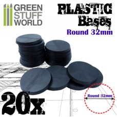 Plastic Bases - Round 32mm BLACK