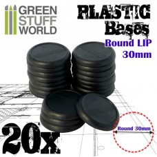 Plastic Bases - Round Lip 30mm