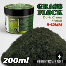 Static Grass Flock 9-12mm - DARK GREEN MARSH - 200 ml