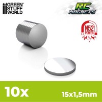 Magneti Neodimio 15x1,5mm - 10 unità (N52)