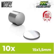 Magneti Neodimio 15x1,5mm - 10 unità (N52)