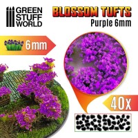 Blossom TUFTS - 6mm self-adhesive - PURPLE Flowers