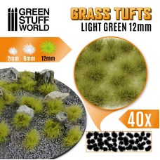 Grass TUFTS - 12mm self-adhesive - LIGHT GREEN