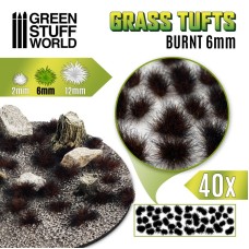 Grass TUFTS - 6mm self-adhesive - BURNT