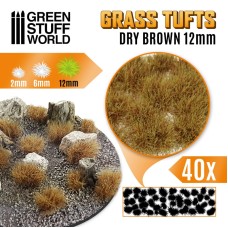 Grass TUFTS - 12mm self-adhesive - DRY BROWN