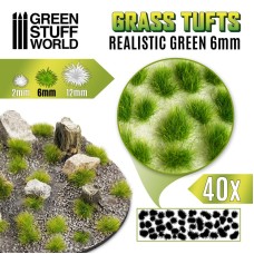 Grass TUFTS - 6mm self-adhesive - REALISTIC GREEN