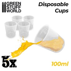 5x Disposable Measuring Cups 100ml